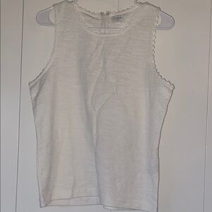 J. Crew White Sleeveless Fitted Tank Top